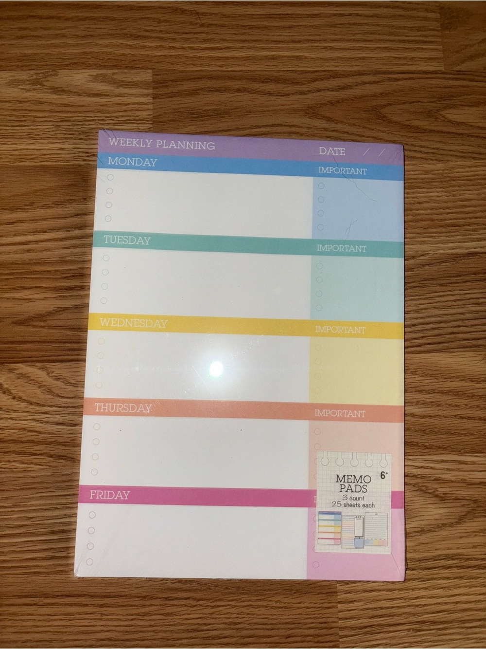 Weekly Planning Memo Pad - Multi-Color